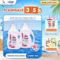 [MUA NHIỀU GIÁ HỜI] Nước Giặt Xả REVY Hoa Nắng - Chai 2kg | Công Nghệ ION Đột Phá