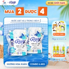 [MUA NHIỀU GIÁ HỜI] Nước Giặt Xả REVY Hoa Xuân - Túi 3.2kg | Công Nghệ ION Đột Phá