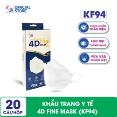 Khẩu trang y tế 4D Fine Mask (KF94) -  Hộp 20 cái