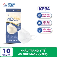 Khẩu trang y tế 4D Fine Mask (KF94) - Túi 10 cái