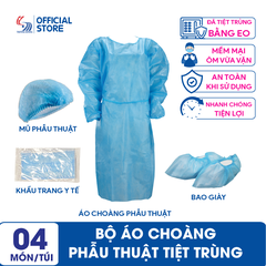 Bộ áo choàng phẫu thuật tiệt trùng