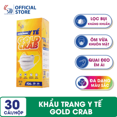Khẩu trang y tế Gold Crab -  Hộp 30 cái