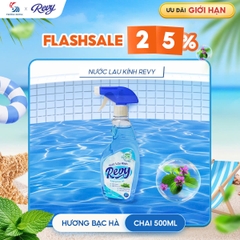 Nước Lau Kính REVY Hương Bạc Hà 500ml | Chống Đọng Sương