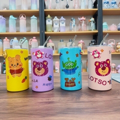 Cốc giữ nhiệt hoạt hình đáng yêu 600ml kèm sticker