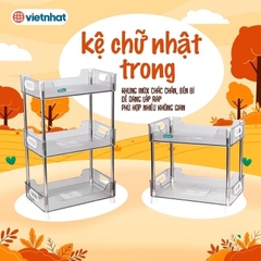 Kệ chữ nhật trong suốt 2 tầng Hokori