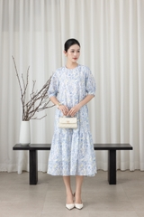 SWANLAKE | Váy Đầm Nữ Maxi Suông Đuôi Cá Vải Cotton Thêu Đục Lỗ 2 Lớp Có Túi Du Lịch Đi Biển D11522LW07