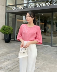 Áo Thêu Tay Lỡ Vải Lụa Xược Swanlake - A10514LW12