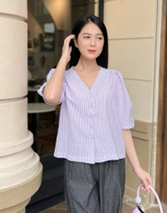 Áo Kiểu Cotton sọc Swanlake - A11056LW01