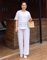 Bộ Linen Thêu Hoa Swanlake - B11340LW01