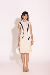 SWANLAKE | Váy Đầm Nữ Midi Suông Basic Sát Nách Cổ Tròn Cài Nút Vải Linen Trẻ Trung Dạo Phố D13840LW01