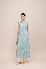 Áo Dài Cách Tân Chất Tơ Thêu Hoa L14127LW01