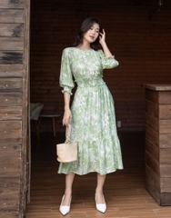Đầm Đũi Bông Bản Eo Nhún Thun Chỉ Swanlake - D11465LW01
