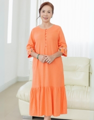 Đầm Trung Niên Linen Tặng Mẹ Phom Suông A Đuôi Cá - D11490LW01