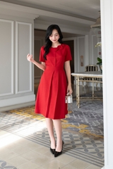 Đầm Sếp Ly Đính Hoa Chất Liệu Bố Gân Hàn Swanlake - D12083LW01