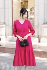 Đầm Linen Trơn Tay Lỡ Phom Suông Dài Swanlake - D12270LW01
