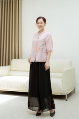 Quần Ống Rộng Vải Chiffon Nhún Swanlake -  Q10344LW01