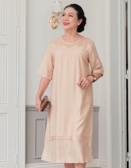 Đầm Phối Lưới Ô Vuông Vải Lụa Hàn Swanlake - D11657LW01