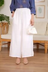 Quần Dài Vải Lụa Hàn Lưng Thun Buộc Dây  Swanlake - Q10958LW01