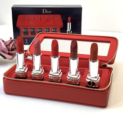 Set Son Dior Rouge Refillable Lipstick Collection - Couture Color & Floral Lip Care 5 Màu