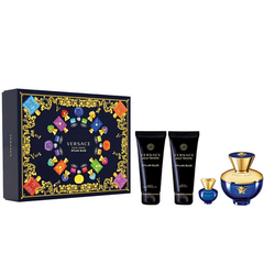 Versace Pour Femme Dylan Blue 4pcs - Spring Set 2021 ( EDP 100ml & EDP 5ml & Body Lotion 100ml & Shower gel 100ml )