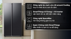 Tủ lạnh Samsung Inverter 655 lít Side By Side RS70F65Q3FSV