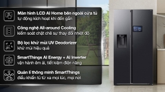 Tủ lạnh Samsung inverter 615L Bespoke AI Side by Side   RS90F65D2FSV