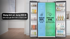 Tủ lạnh Samsung Inverter 655 lít Side By Side RS70F65Q3FSV