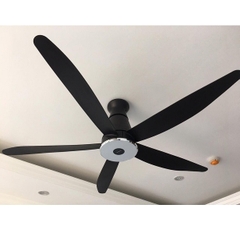 Quạt trần Panasonic 5 cánh F-60XDN, màu đen, 9 cấp độ gió, điều khiển từ xa