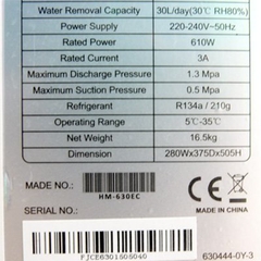 Máy hút ẩm dân dụng FujiE HM-630EC