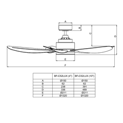 Quạt trần Benny Amore Enterno BF-C52LUX