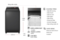 Máy giặt cửa trên Panasonic TD Inverter 13.5kg NA-FD135X3BV