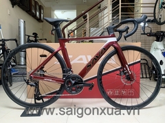 Xe đạp đua SAVA X9-1 - Khung full Carbon, group Shimano 105 R7000 (4 món) - 2 đĩa 11 líp . Màu Đỏ đô
