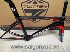 Khung sườn xe đạp đua chuyên nghiệp : RIDLEY NOAH SL (Full Carbon). Màu Đen/đỏ/trắng