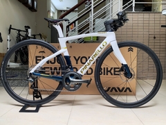 ROAD BIKE tay lái ngang PINA F14, Khung carbon - vành carbon, groupsets  Shimano Tiagra 4700. Thắng đĩa dầu