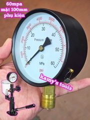 Phụ kiện đồng hồ của dụng cụ cân chỉnh béc kim phun dầu diesel 60mpa mặt 100mm đường kính 20mm Wetools DGNT6010