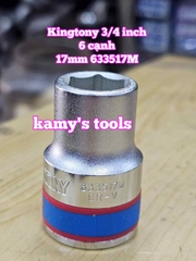 Đầu tuýp khẩu 3/4 inch 6 cạnh trắng Kingtony 17mm 18mm 19mm 20mm 21mm 633517M 633518M 633519M 633520M 633521M