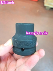 Đầu tuýp khẩu 3/4 inch E24 Kingtony 657524M đen dài 50mm thép cr-mo