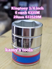 Đầu tuýp khẩu 3/4 inch 6 cạnh trắng Kingtony 27mm 28mm 29mm 30mm 32mm 633527M 633528M 633529M 633530M 633532M