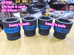 Tuýp 3/4 inch đen ngắn lục giác kingtony dài 53mm 27mm 28mm 29mm 30mm 651527M 651528M 651529M 651530M