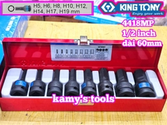 Bộ tuýp lú đầu lục giác 1/2 inch 8 chi tiết Kingtony 4418MP H5 H6 H8 H10 H12 H14 H17 H19