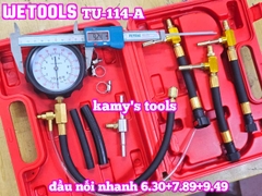 Bộ đồng hồ đo áp suất hệ thống phun nhiên liệu động cơ bơm xăng TU-114-A với đầu nối nhanh 6.30+7.89+9.49 Wetools