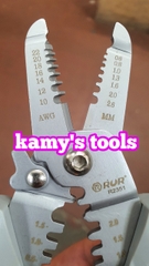 Kìm cắt tuốt dây điện bấm cos đa năng 3 trong 1 dài 175mm Rur R2351