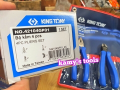 Bộ kìm 4 cái Kingtony model 42104GP01 (Kìm cắt, điện, nhọn, mỏ quạ)
