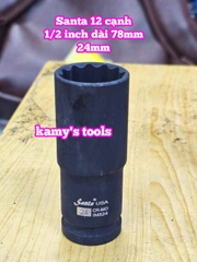 Tuýp 1/2 inch đen dài BÔNG 12 cạnh dài 78mm Santa 23mm 24mm 27mm 30mm 32mm IM523 IM524 IM527 IM530 IM532
