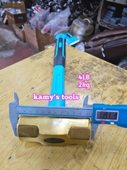 Búa đồng thau đầu lục giác 2kg 2000g 4LB cán nhựa dài 405mm kamytools BHCP-04