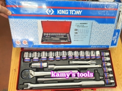 Bộ Tuýp Khẩu 24 Chi Tiết 1/2 inch Kingtony 10-32mm Hệ Mét Hệ Inch 4526mr01 Và 4526sr (Bộ Đầu Tuýp, Bộ Đầu Khẩu, Bộ Đầu Chụp)