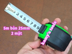 Thước Rút 5m Bản 25mm Winshine NCP Xanh Đen 2 hệ mét inch có lỗ bang, Thước cuộn 5m, Thước Kéo 5m