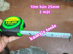 Thước Rút 10m Bản 25mm Winshine NCP Xanh Đen 2 hệ mét inch có lỗ bang, Thước cuộn 10m, Thước Kéo 10m