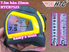 Thước cuộn thước rút thước kéo 7.5m 7.5 mét bản 25mm HTC HiLock-25 model HTCB7525 tự động khóa