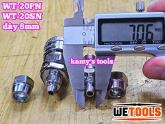 Bộ nối nhanh hơi khí nén dùng cho dây hơi 8mm 20SN 20PN Wetools WT-20PN WT-20SN